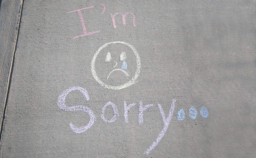 I'm sorryと書かれている